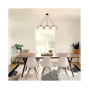Lustra Neagră Marcia, 3 Globuri Albe, 3xE27 Maxim 60W x 3 - Img 2