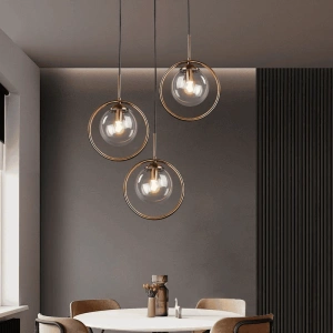 Lustra Pe Cablu E27 cu Glob Transparent Fumuriu - Img 2