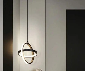 Lustra Suspendata Led Serapha Black 2 Circle 23W - Img 3