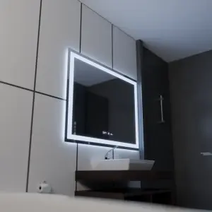 Oglinda LED Rectangulara, 100x75cm, Premium Verite MotionGlow Marcello, Sistem Dezaburire, Ceas & Termometru, Dimabila - Img 5