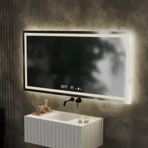 Oglinda LED Rectangulara, 120x60cm, Premium Verite MotionGlow Marcello, Sistem Dezaburire, Ceas & Termometru, Dimabila - Img 6