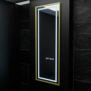 Oglinda LED Rectangulara, 45x140cm, Premium Elena Senzor Radar Marcello, Sistem Dezaburire, Ceas & Termometru, Dimabila, Dressing Couture - Img 2