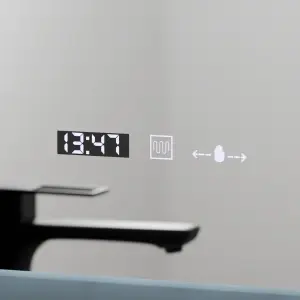Oglinda LED Rectangulara, 50x70cm, Premium Zampa Senzor MotionGlow Marcello, Sistem Dezaburire, Ceas & Termometru, Dimabila - Img 4