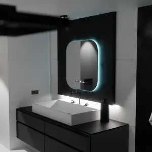 Oglinda LED Rectangulara 60x60 Premium Aura Riflesso Puro MotionGlow Marcello, Sistem Dezaburire, Termometru si Ceas, Dimabila - Img 4