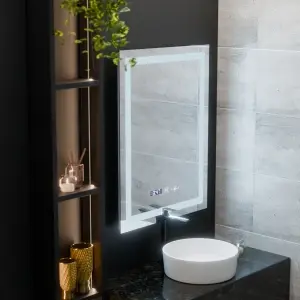 Oglinda LED Rectangulara, 60x80cm, Premium Verite MotionGlow Marcello, Sistem Dezaburire, Ceas & Termometru, Dimabila - Img 5