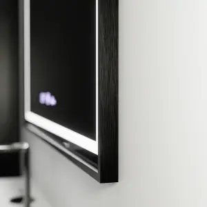 Oglinda LED Rectangulara, 80x60cm, Premium Verite Majeste Noir Motion Glow Marcello, Sistem Dezaburire, Ceas & Termometru, Dimabila - Img 3
