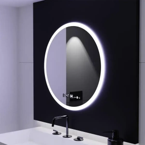 Oglinda LED Rotunda, 70cm, Premium Elysee MotionGlow Marcello, Sistem Dezaburire, Ceas & Termometru, Dimabila - Img 4