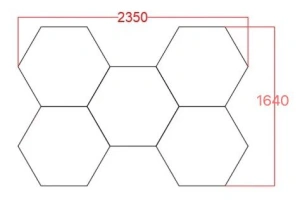 Tavan LED 5 Hexagoane Ysabel 192w 2350×1640mm - Img 3