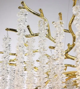 Candelabru Cristal LED Gratia, 60 cm, Auriu - Img 3