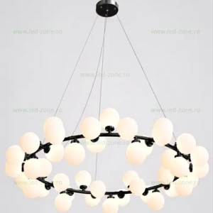 Candelabru Negru Elegant Galla, Modern, 45 de Globuri LED Albe - Img 3