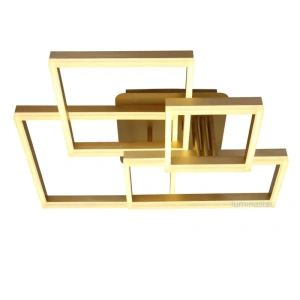 Lustra Aurie Ianira 4 Patrate, Modernă, Elegantă, 920W - Img 2