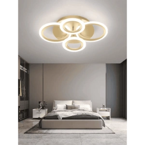Lustra LED Aurie 4 Cercuri cu Telecomanda wifi 2.4G