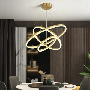 Lustra LED Aurie Euria, 3 Cercuri, Telecomandă, 144W