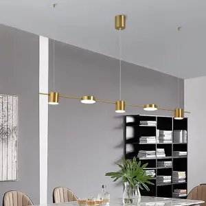 Lustra LED Layla Gold 5 Surse Iluminat 60W - Img 2