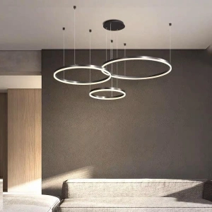 Lustra LED maro 3 becuri 60cm+40cm+30cm, telecomanda