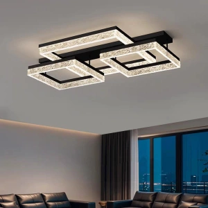 Lustra Led Neagra Alindra 3 Patrate D550 57×2W