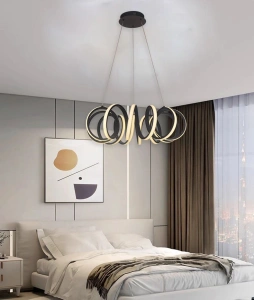 Lustra Led Neagra Ignis D600 62W
