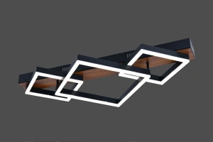 Lustra Led Neagra Mireya L720 3 Patrate 50X2W - Img 2