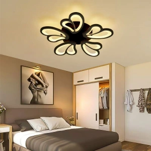 Lustra Led Noor Neagra D530 130W Telecomanda