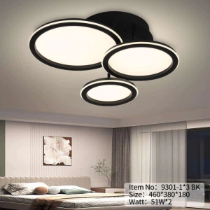 Lustra Neagra LED Bijou 51x2W 3 Zone Lumina, Telecomanda