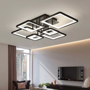 Lustra Neagra Lyraea 6 Patrate D860 90×2W Telecomanda