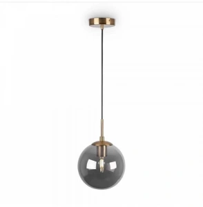 Lustra Pe Cablu tip Pendul, Glob Sticla Fumuriu