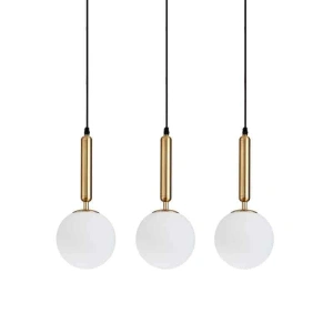 Lustra Suspendata Elisara Gold 3 Globuri Albe Mat E27 Max 60w/Bec - Img 2