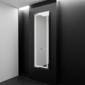 Oglinda LED Rectangulara, 45x140cm, Premium Giulia Senzor Radar Marcello, Sistem Dezaburire, Ceas & Termometru, Dimabila, Dressing Couture