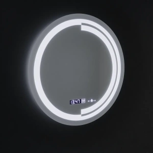 Oglinda LED Rotunda, 60cm, Premium Senzor MotionGlow Consuel Marcello, Sistem Dezaburire, Ceas & Termometru, Dimabila - Img 5