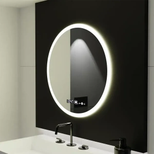 Oglinda LED Rotunda, 70cm, Premium Elysee MotionGlow Marcello, Sistem Dezaburire, Ceas & Termometru, Dimabila - Img 2