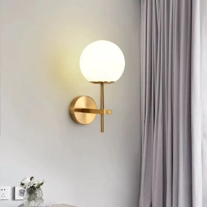 Aplica Aurie Perete Selah glob alb H320 E27