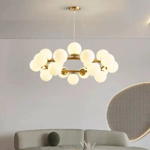 Candelabru Auriu Elegant Fortuna, Modern, 25 de Globuri LED Albe