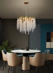 Candelabru Cristal LED Gracia, 45 cm, Auriu - Img 3