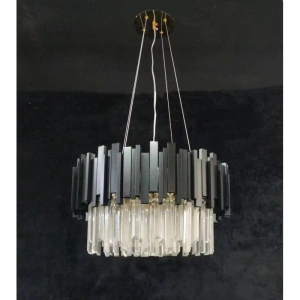 Candelabru de Cristal pe Lanț Negru D500 7xE14, Putere 40W - Img 2