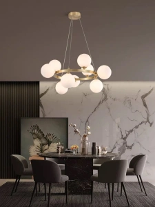 Lustra Aurie Ellene 9 Globuri Albe G9 D600X800mm