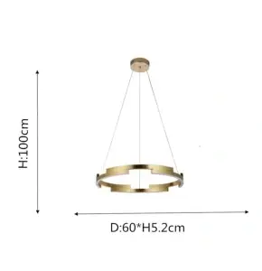 Lustra LED Altheia Gold Suspendata 120W Telecomanda - Img 2