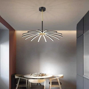 Lustra LED Azhara Neagra 140W D68cm Telecomanda