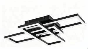 Lustra Led Neagra Norelia 3 Dreptunghiuri 50×2W Telecomanda - Img 2