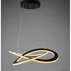 Lustra LED Neagra Selis, Suspendata, Telecomanda, 120W - Img 2