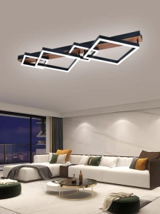Lustra Led Neagra Tanith D1050 4 Patrate 72x2W