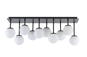 Lustra Neagra Phaedre 10 Globuri Albe D830 E27x10