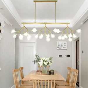 Lustra Suspendată LED Helia, Elegantă, 54W, Aurie - Img 2
