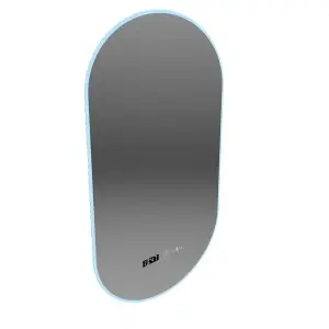 Oglinda LED Ovala, 50x80cm, Premium Lucia Senzor Marcello, Sistem Dezaburire, Ceas & Termometru, Dimabila - Img 6