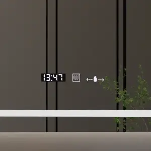 Oglinda LED Rectangulara, 100x60cm, Premium Definition MotionGlow Marcello, Sistem Dezaburire, Ceas & Termometru, Lupa Cosmetica, Dimabila - Img 3