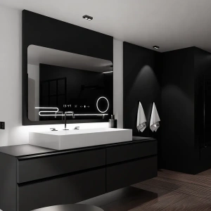 Oglinda LED Rectangulara, 120x80cm, Premium Harmonie MotionGlow Marcello, Sistem Dezaburire, Ceas & Termometru, Lupa Cosmetica, Dimabila - Img 3