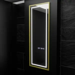 Oglinda LED Rectangulara, 45x140cm, Premium Elena Senzor Radar Marcello, Sistem Dezaburire, Ceas & Termometru, Dimabila, Dressing Couture