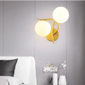 Aplica Tindra Gold E14 Max 60W x 2 Glob Mat Alb - Img 4