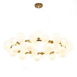 Candelabru Auriu Elegant Gemina, Modern, 45 de Globuri LED Albe - Img 3