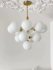 Lustra Aurie Eleganta Neoma 13 Globuri Albe G9 - Img 2
