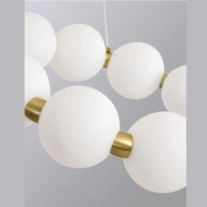 Lustra Calista Eleganta LED cu Globuri Albe Mat, Auriu - Img 6